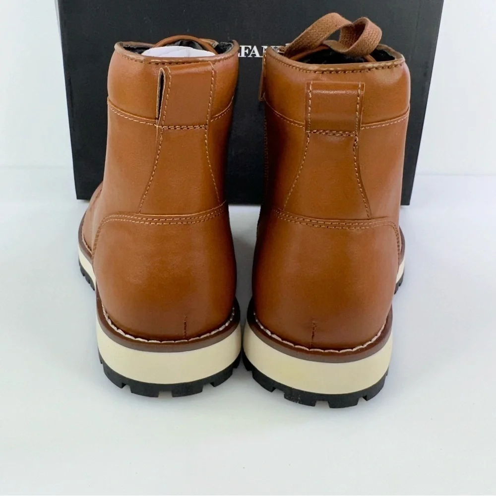 Alfani Men's Andres Lace Up Ankle Boot Leather Tan Size 8.5M